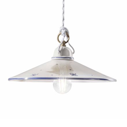 Suspension Lamp in Hand Painted Ceramic and Iron 3 Sizes - Asti Viadurini