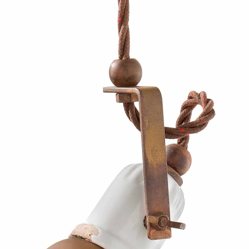 adjustable pendant lamp ceramic and metal Alayna Ferroluce Viadurini