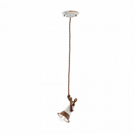 adjustable pendant lamp ceramic and metal Alayna Ferroluce Viadurini