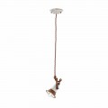 Alayna adjustable ceramic and metal suspension lamp by Ferroluce