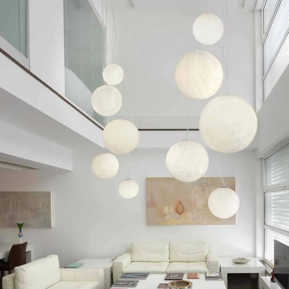 Slide Mineral polyethylene suspension lamp made in Italy Viadurini