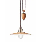 Up and Down Suspension Lamp in Iron and Hand Raw Ceramic - Bologna Viadurini