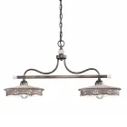 Vintage Hanging Lamp 2 Lights in Handmade Iron Ceramic - Alessandria Viadurini