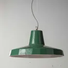 Hanging lamp 42 cm in brass and Tuscan majolica Rossi - Toscot Viadurini