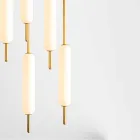 Suspended Lamp with 1, 3 or 6 Lights in Brass Modern Design - Typha by Il Fanale Viadurini