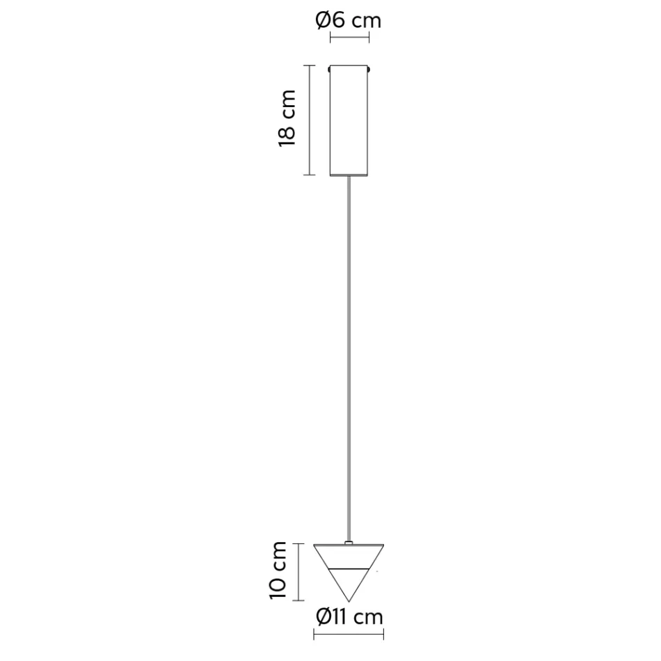 Suspended Lamp in Black Aluminum Wire and Large Design Cone - Mercado Viadurini