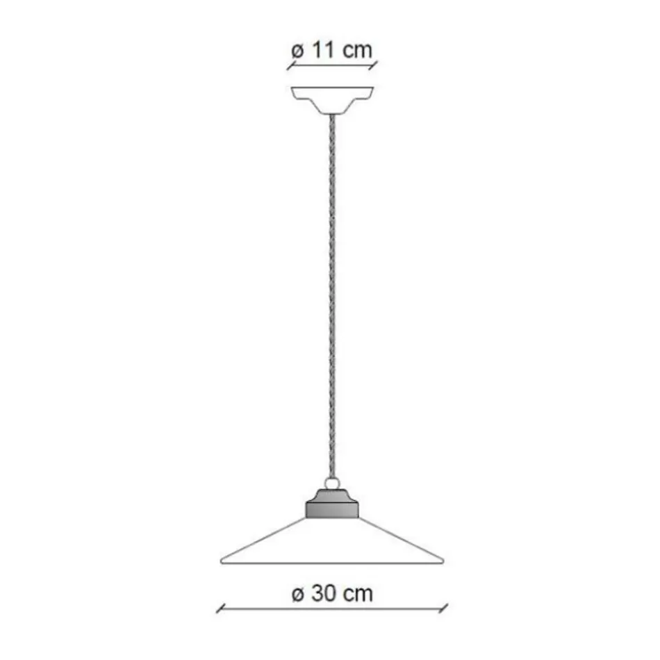 Suspended Lamp Handcrafted Ceramic and Vintage Antique Brass - Colors Viadurini