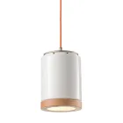 Nordic Style Handcrafted Hanging Lamp in Wood and Ceramic - Nateca Viadurini