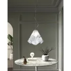 Handcrafted Suspended Lamp in Blown Venetian Glass 35 46 cm - Mary Viadurini