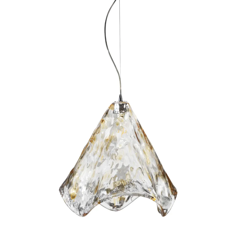 Handcrafted Suspended Lamp in Blown Venetian Glass 35 46 cm - Mary Viadurini
