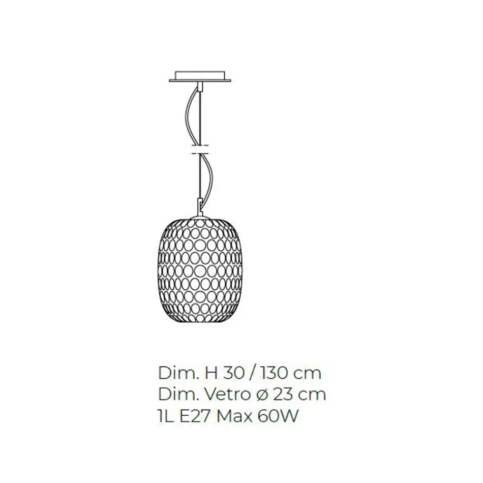 Handcrafted Suspended Lamp in Blown Venetian Glass - Cloe Balloton Viadurini