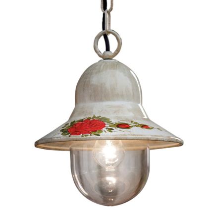 Outdoor Suspended Lamp in Hand Painted White Aluminum - Imperia Viadurini