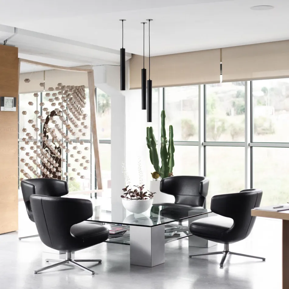 Suspended Recessed Lamp in White or Black Aluminum, 2 Pieces - Rebolla Viadurini