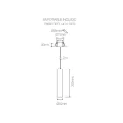 Suspended Recessed Lamp in White or Black Aluminum, 2 Pieces - Rebolla Viadurini