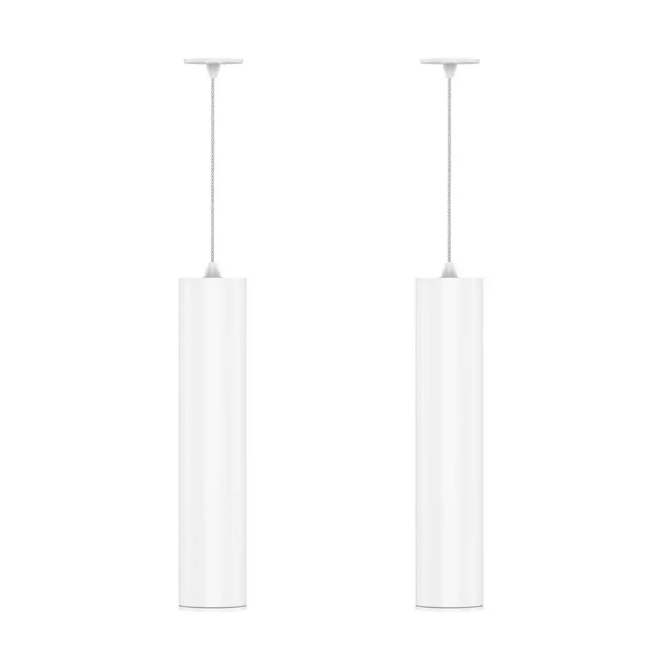 Suspended Recessed Lamp in White or Black Aluminum, 2 Pieces - Rebolla Viadurini