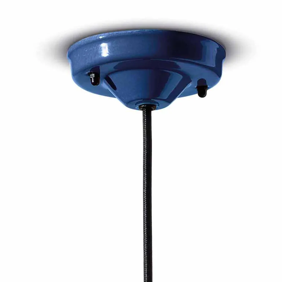 Retro Style Suspension Lamp in Ceramic Made in Italy - Ferroluce Caxixi Viadurini