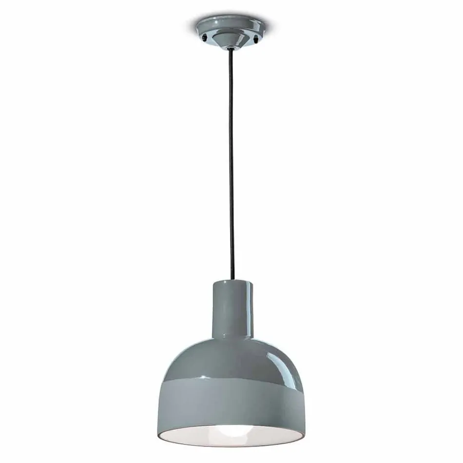 Retro Style Suspension Lamp in Ceramic Made in Italy - Ferroluce Caxixi Viadurini