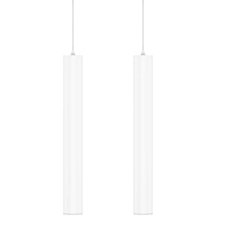 Decorative Suspended Lamp in White or Black Aluminum, 2 Pieces - Rebolla Viadurini