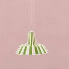 Suspended Design Lamp in Ceramic Striped - Budin Viadurini