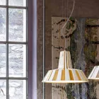 Suspended Design Lamp in Ceramic Striped - Budin Viadurini