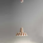 Suspended Design Lamp in Ceramic Striped - Budin Viadurini