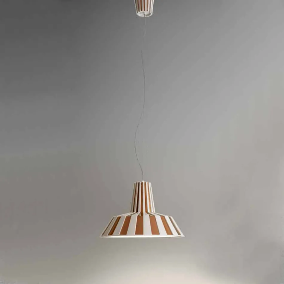 Suspended Design Lamp in Ceramic Striped - Budin Viadurini