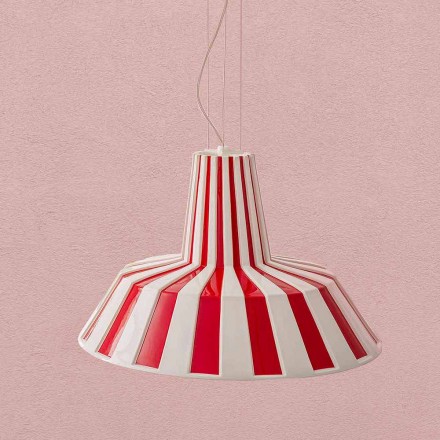 Suspended Design Lamp in Ceramic Striped - Budin Viadurini