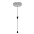 Design Suspended Lamp in White Plaster and Black Aluminum 2 Cones - Tesera