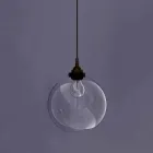 Design Suspended Lamp in Metal and Transparent Glass Made in Italy - Clizia Viadurini