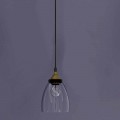 Design Suspended Lamp in Metal and Transparent Glass Made in Italy - Clizia