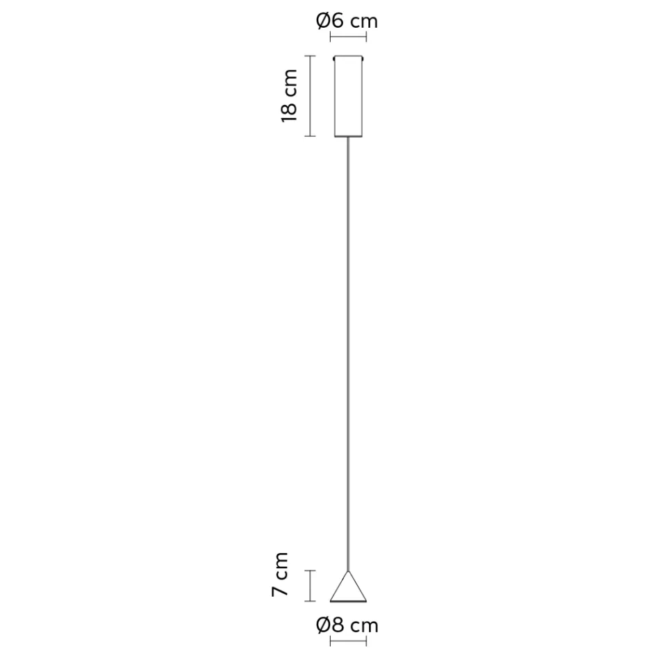Suspended Lamp Black Aluminum Wire Cone Small Minimal Design - Mercado Viadurini