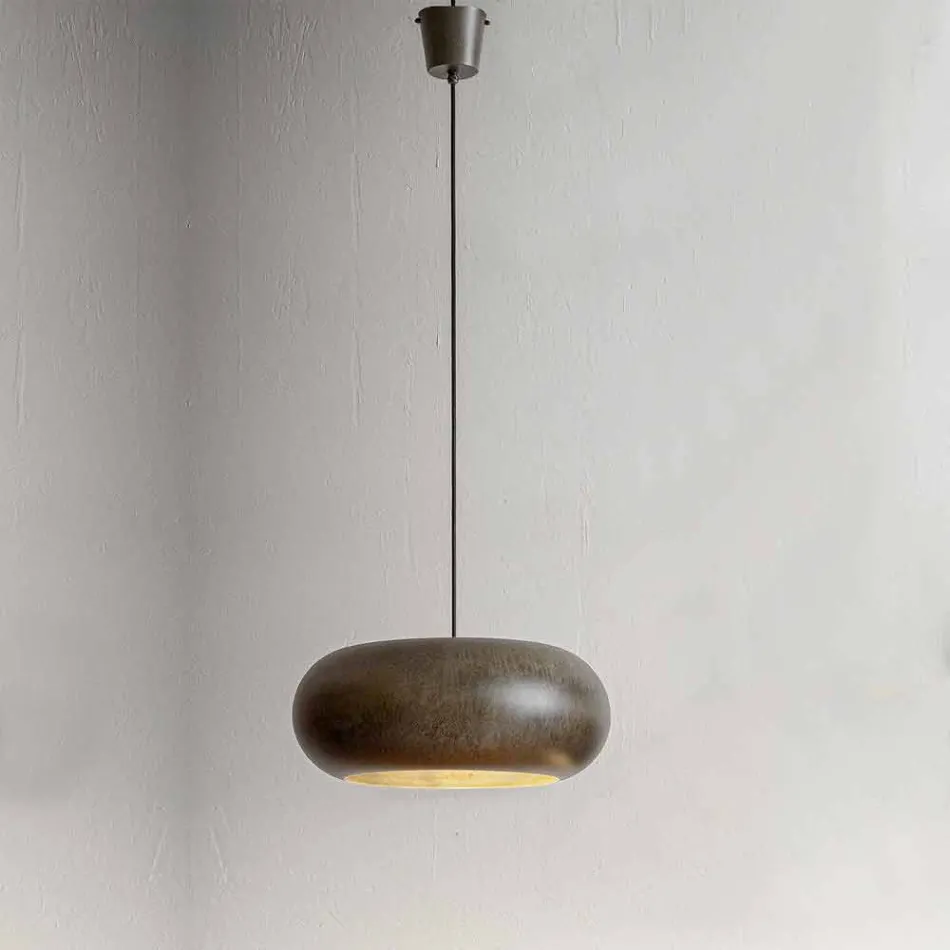Suspended Lamp in Steel Diameter 500 mm - Materia Aldo Bernardi Viadurini