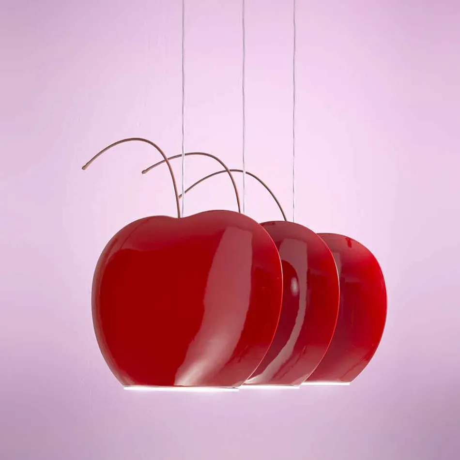Suspended Lamp in Cherry Ceramic - Fruits Aldo Bernardi Viadurini