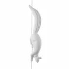 Suspended Lamp in Matt White Ceramic with Squirrel and Acorn - Squirrel Viadurini