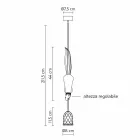 Suspended Lamp in Matt White Ceramic with Squirrel and Acorn - Squirrel Viadurini