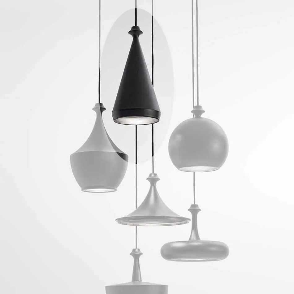 Suspended Lamp in Design Ceramics - Lustrini L2 Aldo Bernardi Viadurini
