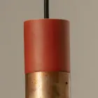 Suspended Lamp in Ceramic and Copper Handmade in Italy - Toscot Match Viadurini