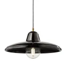 Suspended Lamp in Black Ceramic and Iron Industrial Vintage Design - Bew Viadurini