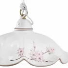 Suspended Lamp in Iron and Hand-Decorated Wavy Ceramic - Belluno Viadurini