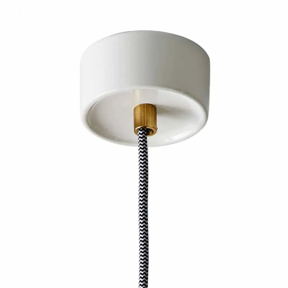 Suspended lamp in brass and modern colored ceramic made in Italy Asia Viadurini
