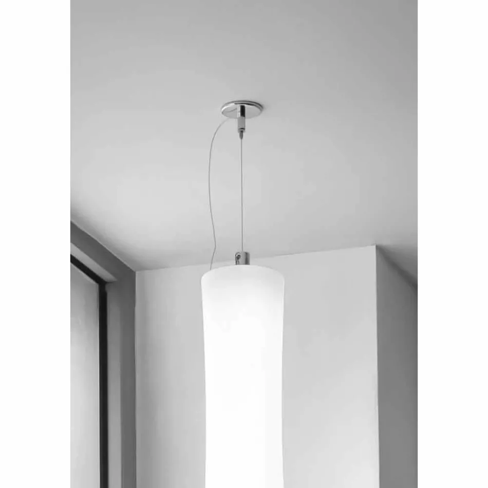 Suspended Lamp in White Polyethylene and Metal Made in Italy - Asturias Viadurini