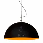 Suspended lamp in resin In-es.artdesign Mezza Luna Modern blackboard Viadurini