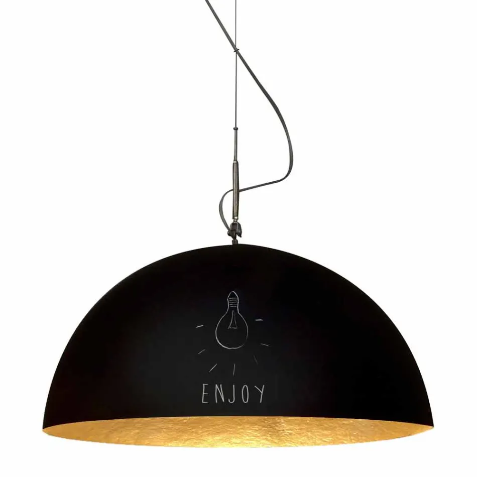 Suspended lamp in resin In-es.artdesign Mezza Luna Modern blackboard Viadurini
