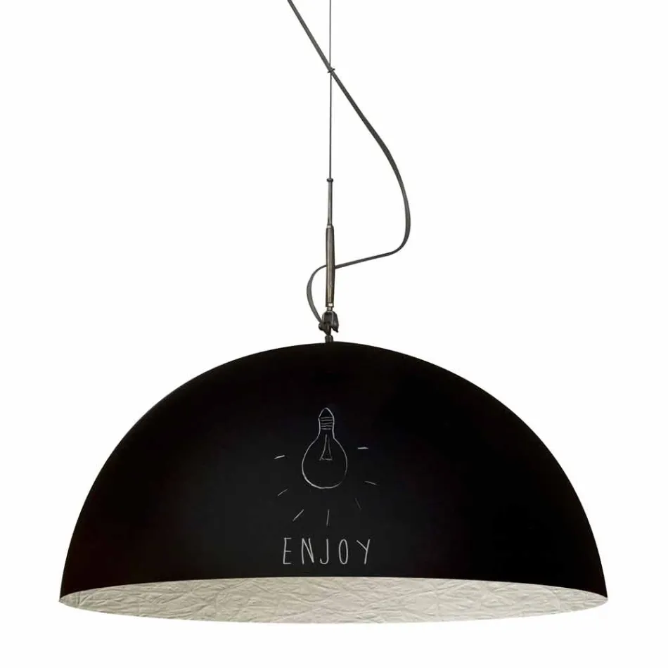 Suspended lamp in resin In-es.artdesign Mezza Luna Modern blackboard Viadurini