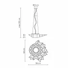 Suspended Lamp in Technopolymer White or Gold Design 2 Dimensions - Cathedral Viadurini