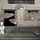 Suspended Lamp in Technopolymer White or Gold Design 2 Dimensions - Cathedral Viadurini