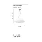 Suspended Lamp in Blown White Glass and Chromed Metal - Illumina Viadurini