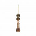 Suspended Lamp in Murano Glass and Fabric Made in Italy - Missi