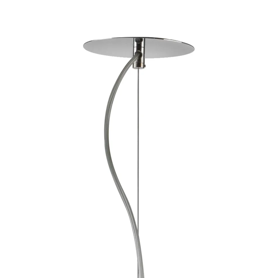 Venetian Glass and Chrome Metal Pendant Lamp Made in Italy - Calima Viadurini