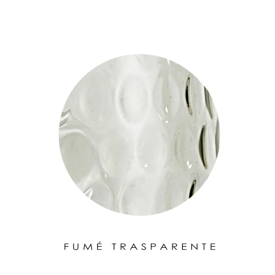 Venetian Glass and Chrome Metal Pendant Lamp Made in Italy - Calima Viadurini